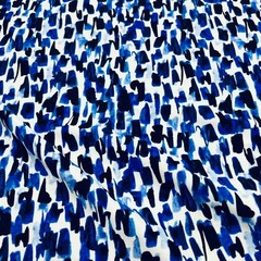 Abstract Watercolor Blue print Nylon Spandex Fabric Stretch by the Yard Swimwear