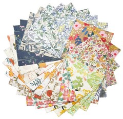 42Pcs 4″ X 4″ (10Cm X 10Cm) Cotton Fabric Squares for Quilting,Pre-Cut Quilt Cha