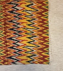 Chevron, Flame Ikat Silk Fabric TWO coordinating pattern pieces 8 yards ***READ