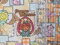 Custom 100% Cotton Woven Fabric Berry Girl By the 1/4 Yard 9×56 Orange Blossom