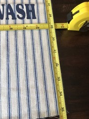 Farmhouse Primitive Pig Fabric Panels Feed Sack Hog Wash Ticking Stripe Pair