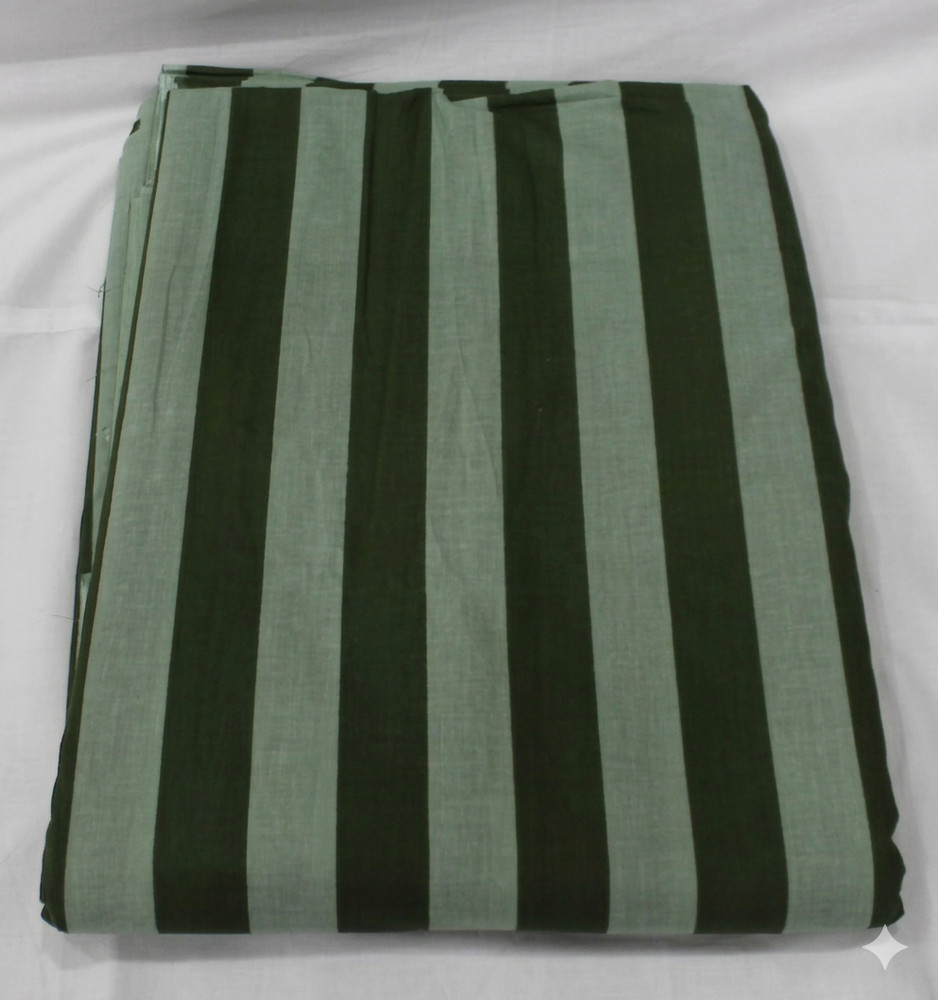 Indian Green Stripe Cotton Dressmaking Sewing Running Craft Cotton Fabric 5 Yard