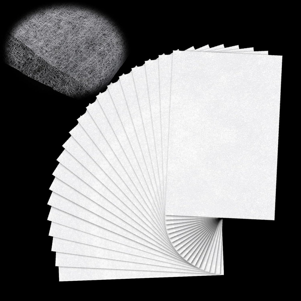 20 Sheets Fusible Webbing, 8×12 Inch Light-Weight Iron-On Interfacing for Fabric