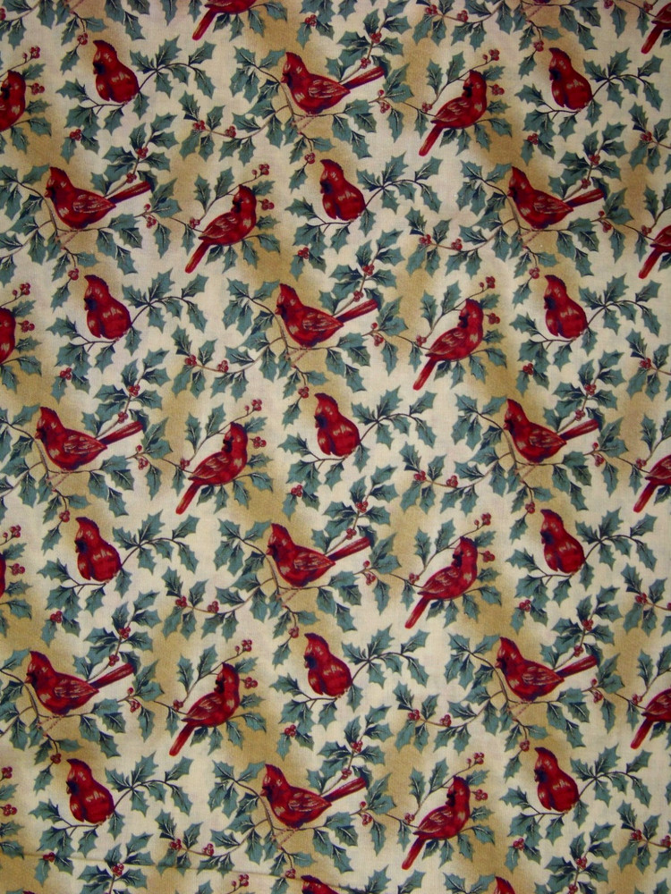 Jo-Ann Cotton Fabric – Red Birds & Holly Leaves – 5 Yards x 44″ Wide