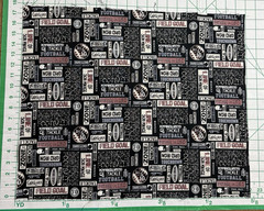 Lot of 2 FQs Cotton Quilt Fabric Sports Theme, Football & Newspaper Style Prints