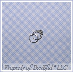 BonEful Fabric FQ Cotton Quilt Off White Purple Stripe Check Plaid Square Calico