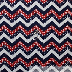 BonEful Fabric FQ Cotton Quilt Red White Blue Star American Flag Chevron Stripe
