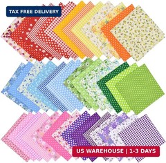 42Pcs 10″x10″ Quilting Cotton Fabric Squares Sheets Pre-Cut Multi-Color Design P