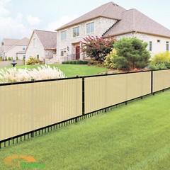 16ft beigePrivacy Fence Screen Patio Yard 95% Blockage Mesh w/Gromment