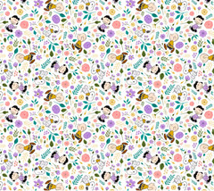 Peanuts & Flowers Cotton Fabric – 18″ x 44″