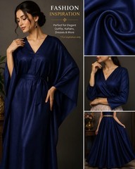 Midnight Blue Dupioni Faux Silk Fabric, Sewing & Upholstery fabric by the yard