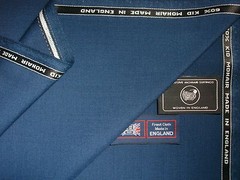 60% SUMMER KID MOHAIR & WOOL “UCLA Blue SUITING FABRIC MADE IN ENGLAND See Below
