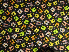 VINTAGE SEWING MACHINES BLACK SEW MACHINE COTTON FABRIC FQ