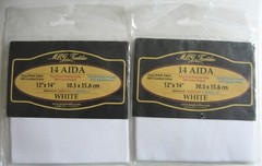 2 Packages of 14 Count Aida Cloth 12″x14″ White MCG Textiles New in Bag