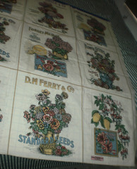Vintage Joan Kessler Concord Fabrics Flower Seeds Cotton Panel 34″ x 42″ 12 Bloc