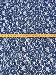 Navy Blue Floral Lace Fabric Special Occasion Mesh Apparel By the Yard