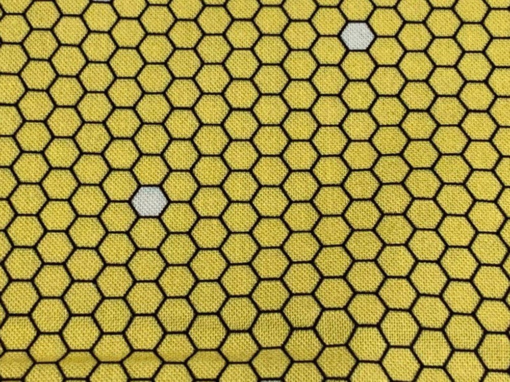 Fabric Honeycomb Bee Full Cotton QT 1/4 Yard 7612-S