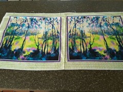 Naturesong Panel 23×42 Kristine Ballard P&B Blue Yellow Teal Green Watercolor