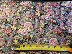 Garden Collectibles VIP Metallic Floral on Black Cotton Quilt Fabric Half Yard