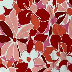 Fabulous New Red Floral Stretch Fabric 4.33 yds Apparel Swimwear Excellent