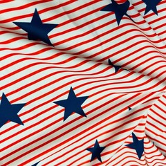 Stars and Stripes American print Nylon Spandex Fabric 4 Way Stretch By Yard for