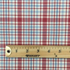 8.75 Yard Cut of Red, Blue and White Check Plaid Home Decor Fabric