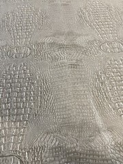 Steel Gray Big alligator embossed Vinyl Leather Faux upholstery