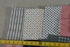 Lot, Striped & Gingham Cotton Pieces & Scraps, 3 Pound & 5 Oz, S123