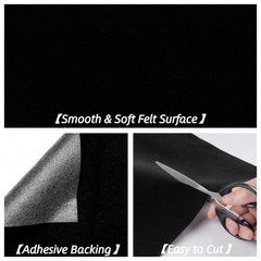 Decotalk Black Felt Fabric Self Adhesive Sheets for 17.7″ x 120″,
