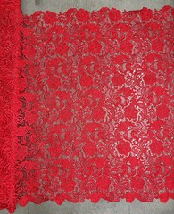 Maggie RED Guipure Venice Heavy Lace Fabric by the Yard – 10019