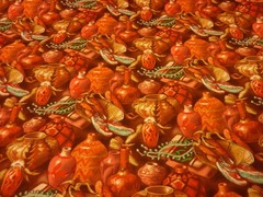 SPECTRIX BRAVE SPIRIT SOUTHWESTERN CLAY BOWLS FABRIC REMNANT 44″ W X 108″ L
