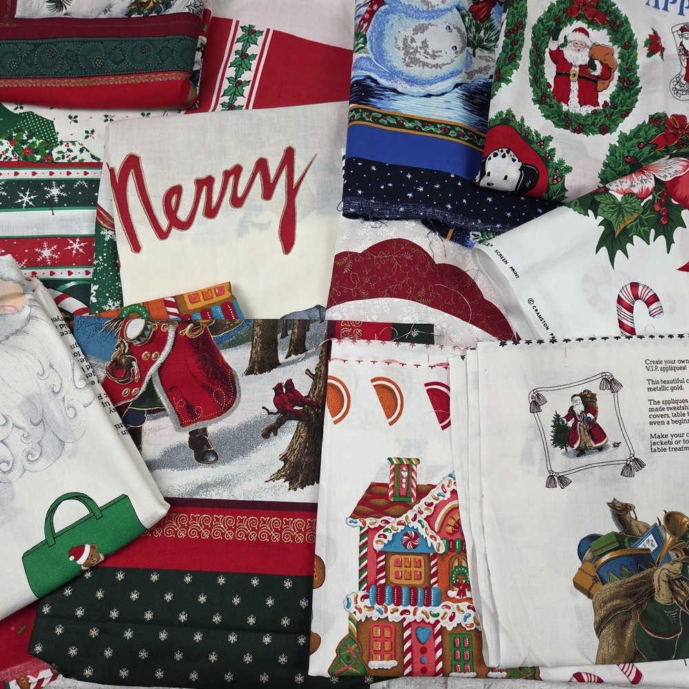 Christmas Fabric Cut & Sew #14 Projects Santa Pillows Stocking Vintage Hallmark