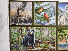 Lot 6 Wildlife Panels Safari Animals Woodland Cotton Fabric Bundle