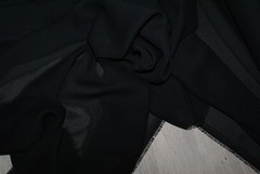5m x 1.16m BULK LOT – BLACK Crepe Georgette Fabric, Light Weight