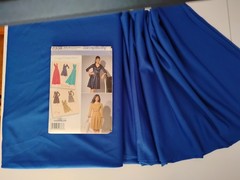 Royal Blue Garment/Apparel Sewing Fabric + Dress Pattern – 62″ W x 4 2/3 Yards