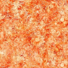 108-inch Cotton Queen’s Garden #6 Cotton Floral By the Yard Light Orange 20