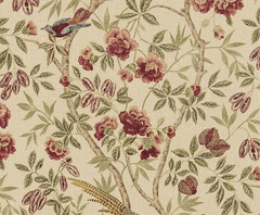 SANDERSON CURTAIN FABRIC DESIGN “Abbeville” 8.4 METRES RUSSET/SAND LINEN BLEND