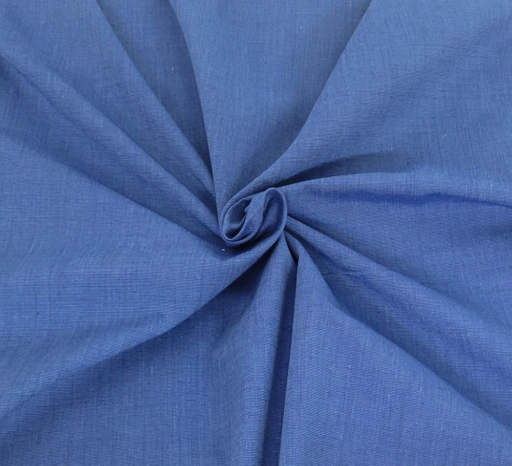 Cotton Blend Poplin Woven Fabric by the Yard French Blue 90GSM [Bedding, Scrubs]
