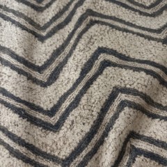 Ralph Lauren fabric, tan , Black brown zig zag pattern. 4.75 yards x 55 Wide