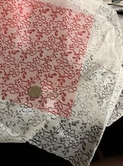 Hancock’s White Lace Fabric 54″ W Polyester French Floral New