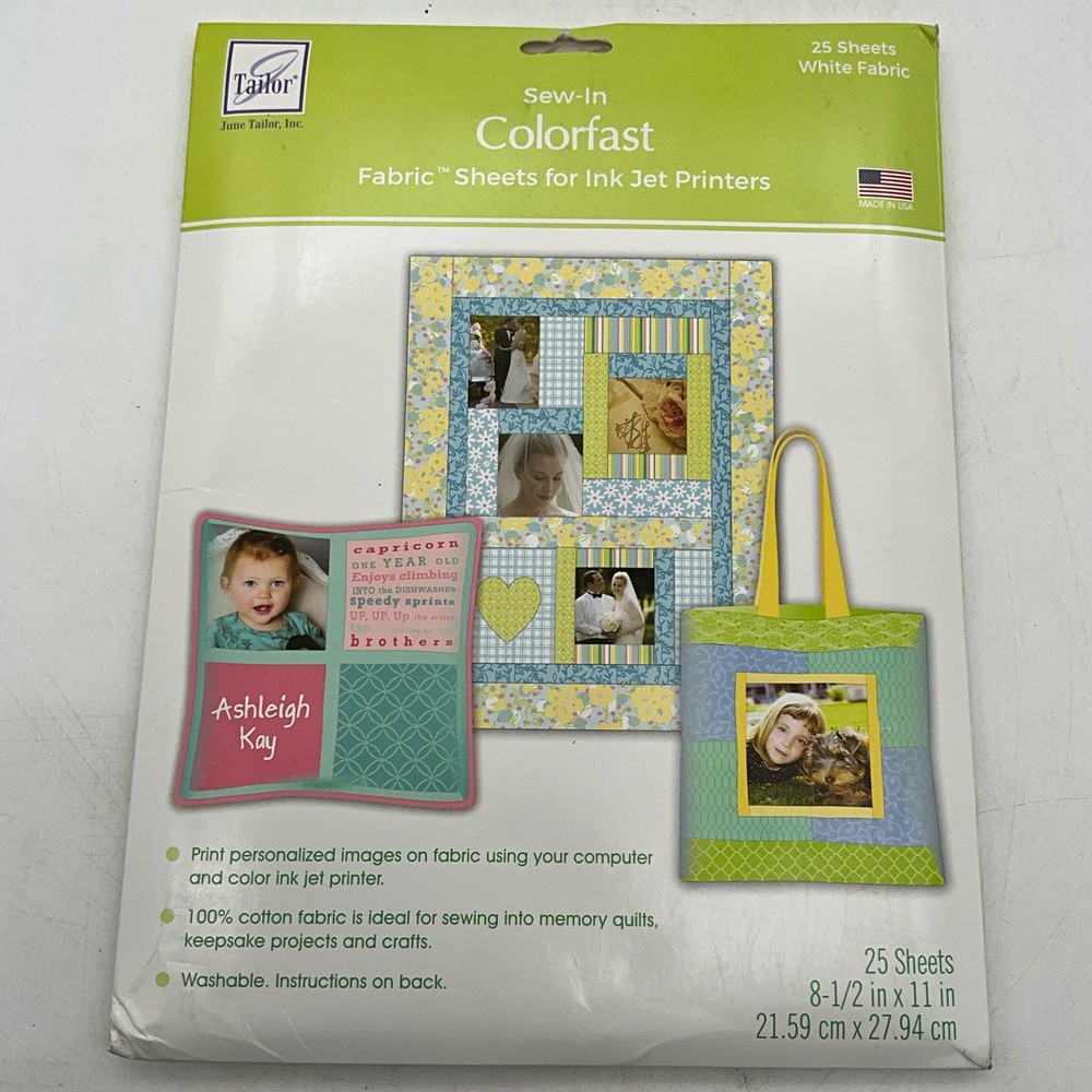 June Tailor Sew-In Colorfast Fabric Sheets are 100% cotton, 8-1/2″ x 11″ 25ct