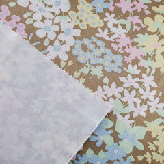Vintage 70s Polyester Fabric Floral Brown Pastels 82 x 57