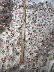 Multicolor Embroidered Floral Lace Fabric Bridal Prom Formal Cottage Granny Core