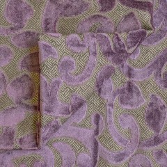 Purple Jacquard Velvet Fabric by the Yard, 1 Yard Purple Velvet Fabric