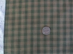 5104. OLIVE & TAN PLAID HOMESPUN Craft, Quilting COTTON FABRIC–45″ x 2.5 yds.