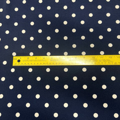 Liverpool Bullet Navy/White Polka Dot Fabric Poly Blend Pin Up By the Yard $1.99