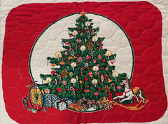8 Vintage Christmas Tree Placemats 80’s-90s Quilted Cut & Sew Handmade Craft NOS