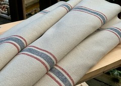 Grain Sack Fabric by the Yard, Ticking Fabric, French Country, Cottage Farmhouse