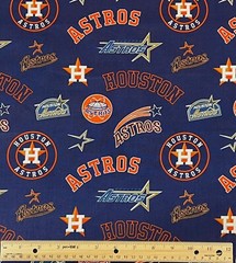Houston Astros Team Names Baseball Cotton Fabric Precut Fat Quarter