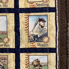 Game Time Baseball Fabric (6) By Panels by Benartex – NEW, 23” By 41”